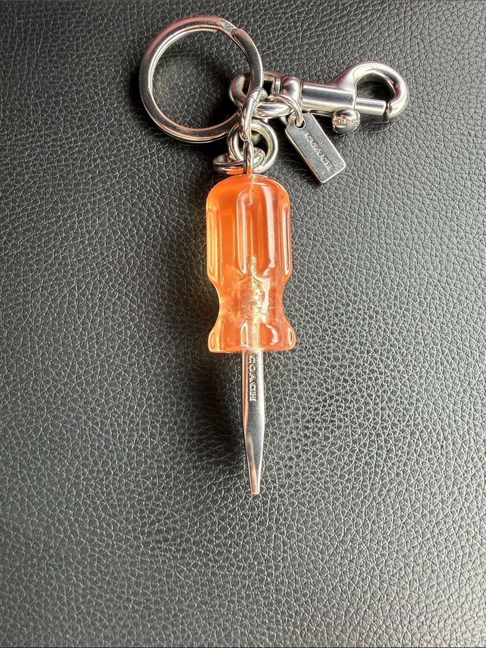 Coach Orange Translucent Screwdriver Keychain Charm